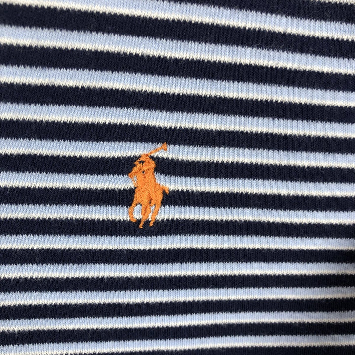 Ralph Lauren POLO by Ralph Lauren short sleeve striped polo shirt, men's XL size cotton navy blue type Vintage Second Hand