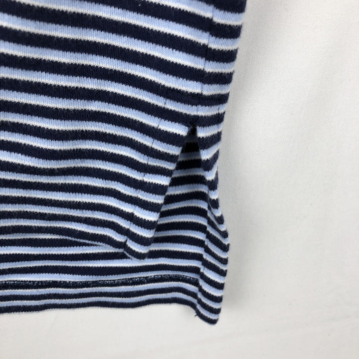 Ralph Lauren POLO by Ralph Lauren short sleeve striped polo shirt, men's XL size cotton navy blue type Vintage Second Hand