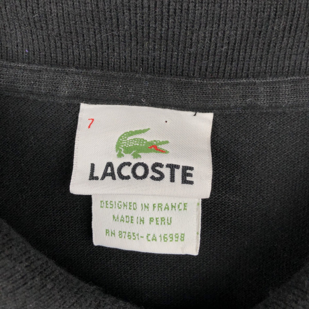 Lacoste LACOSTE French design short sleeve polo shirt No. 7 Men's XXL equivalent cotton black type Vintage Second Hand