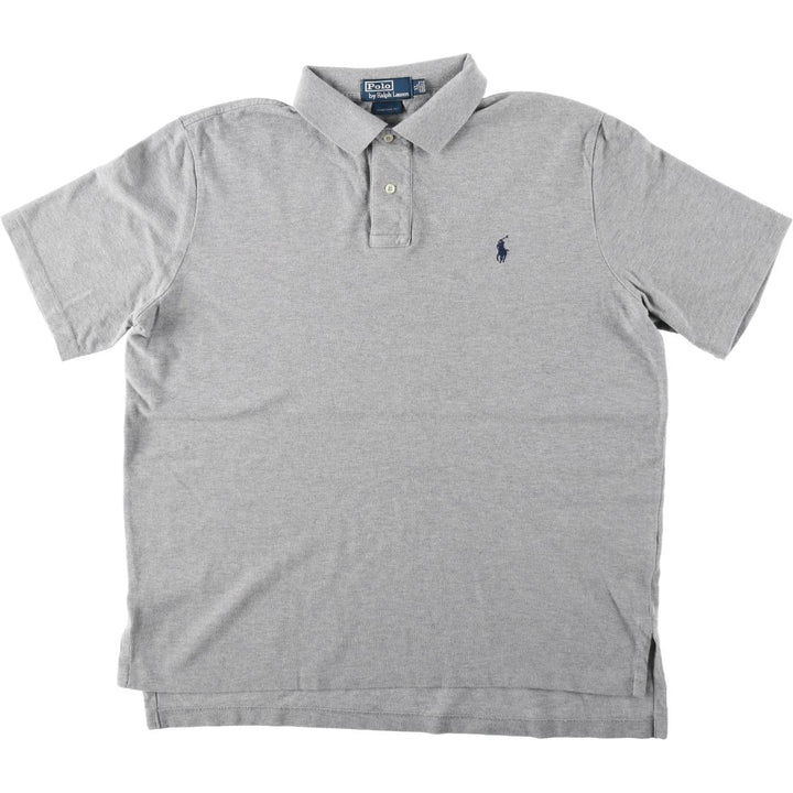 Ralph Lauren POLO by Ralph Lauren CUSTOM FIT short sleeve polo shirt, men's XL size cotton gray type Vintage Second Hand