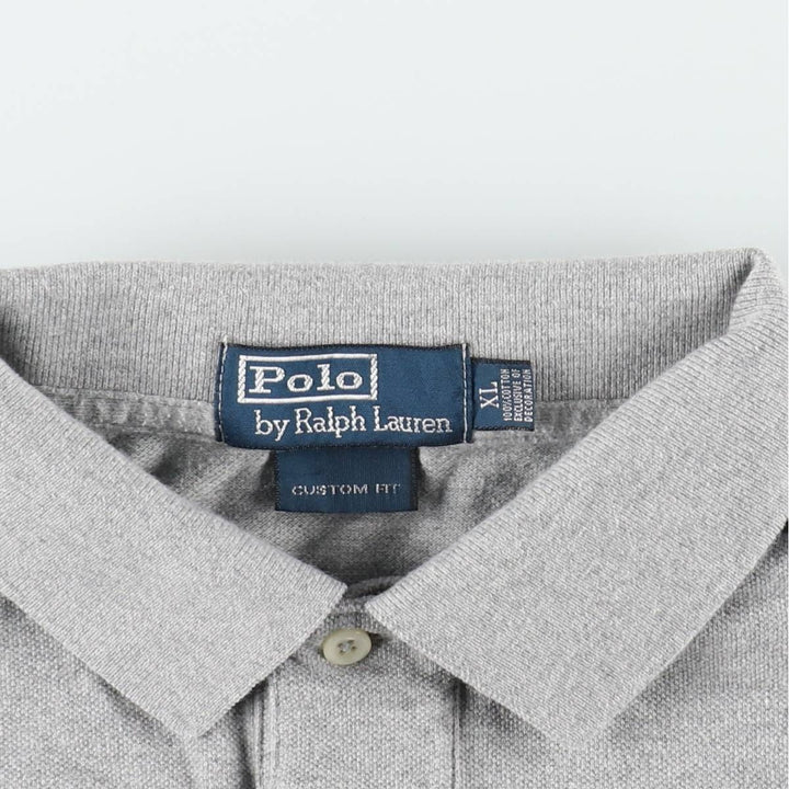 Ralph Lauren POLO by Ralph Lauren CUSTOM FIT short sleeve polo shirt, men's XL size cotton gray type Vintage Second Hand