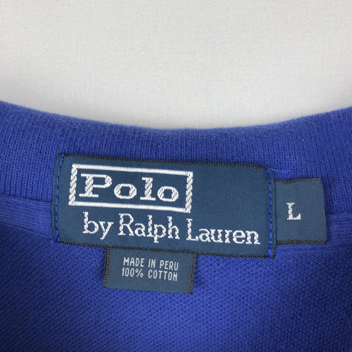 Ralph Lauren POLO by Ralph Lauren short sleeve polo shirt, men's size L cotton blue type Vintage Second Hand