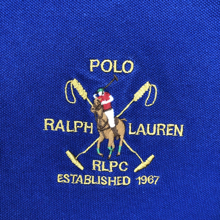 Ralph Lauren POLO by Ralph Lauren short sleeve polo shirt, men's size L cotton blue type Vintage Second Hand