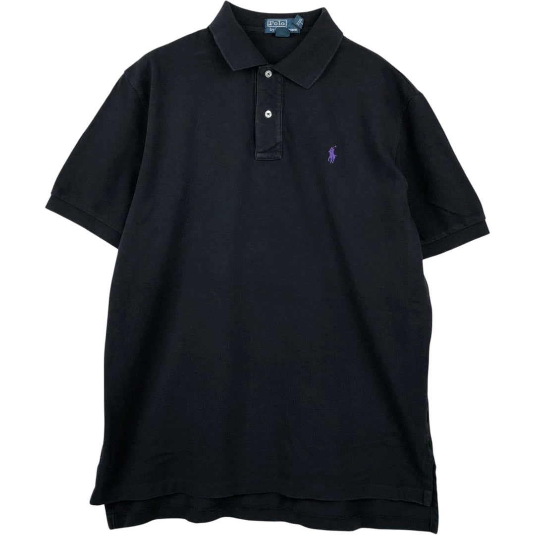 Ralph Lauren POLO by Ralph Lauren short sleeve polo shirt, men's XL size cotton black type Vintage Second Hand