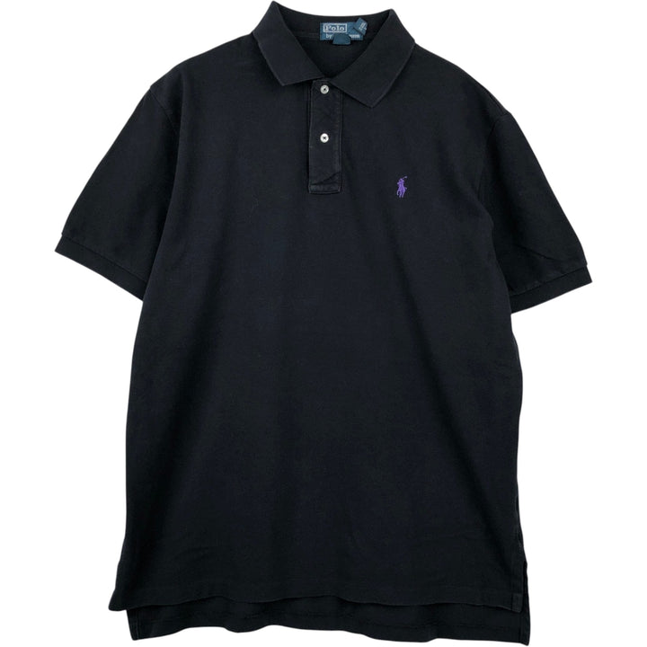 Ralph Lauren POLO by Ralph Lauren short sleeve polo shirt, men's XL size cotton black type Vintage Second Hand