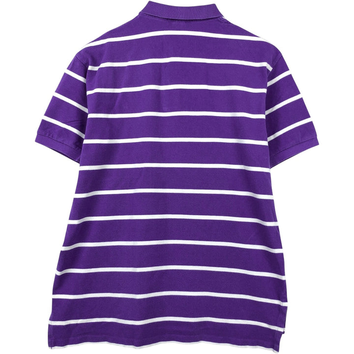 Ralph Lauren POLO by Ralph Lauren short sleeve striped polo shirt, men's size L cotton purple type Vintage Second Hand