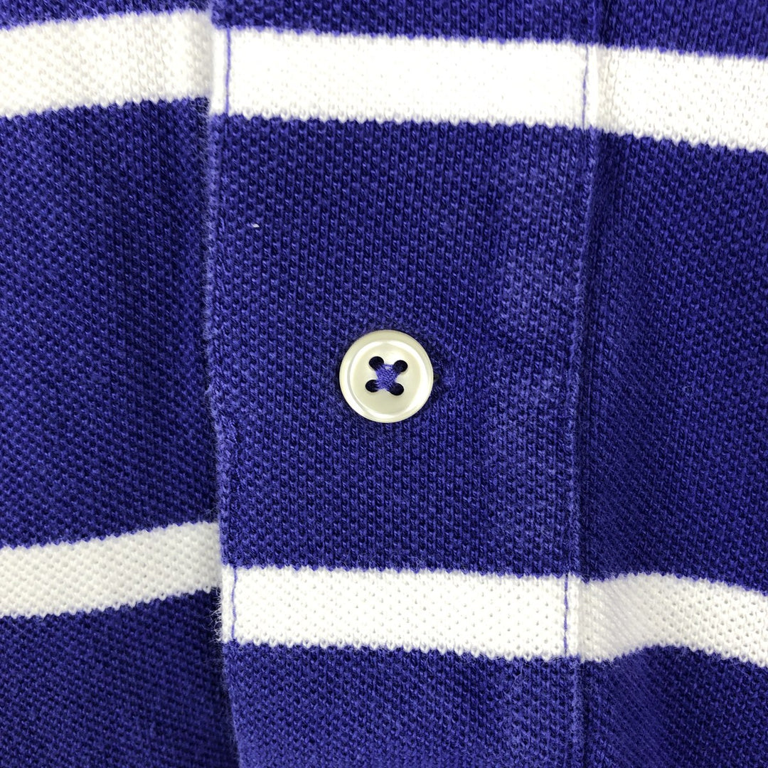 Ralph Lauren POLO by Ralph Lauren short sleeve striped polo shirt, men's size L cotton purple type Vintage Second Hand