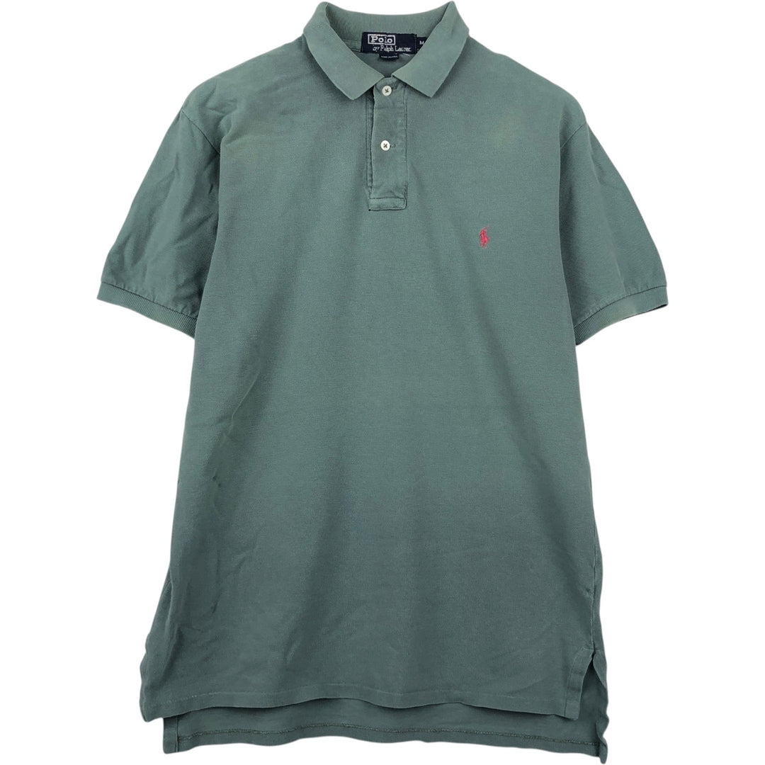 Vintage 90'S Ralph Lauren POLO by Ralph Lauren short-sleeved polo shirt, Made in USA, Men's size M cotton Khaki type Vintage Second Hand