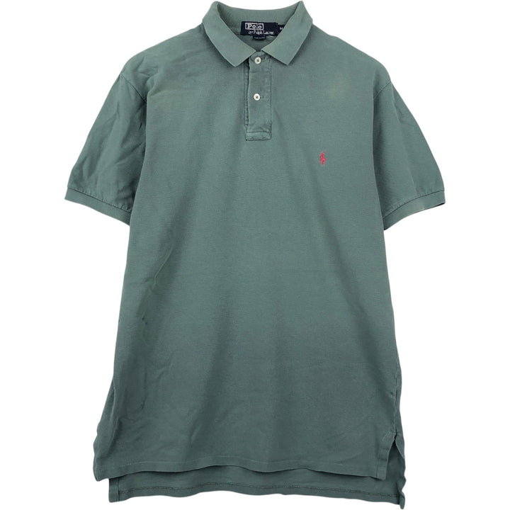Vintage 90'S Ralph Lauren POLO by Ralph Lauren short-sleeved polo shirt, Made in USA, Men's size M cotton Khaki type Vintage Second Hand