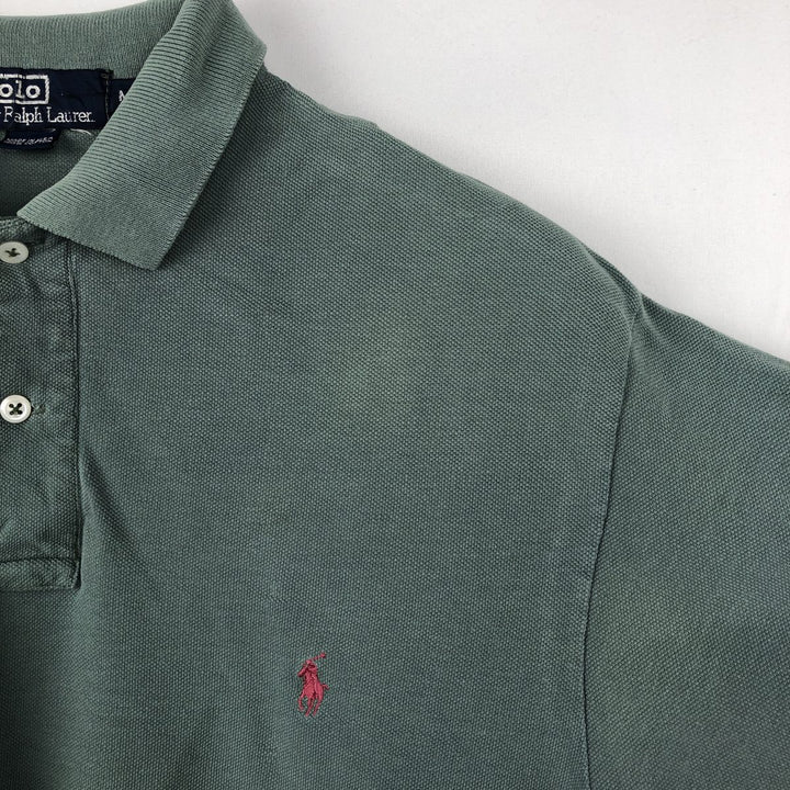 Vintage 90'S Ralph Lauren POLO by Ralph Lauren short-sleeved polo shirt, Made in USA, Men's size M cotton Khaki type Vintage Second Hand