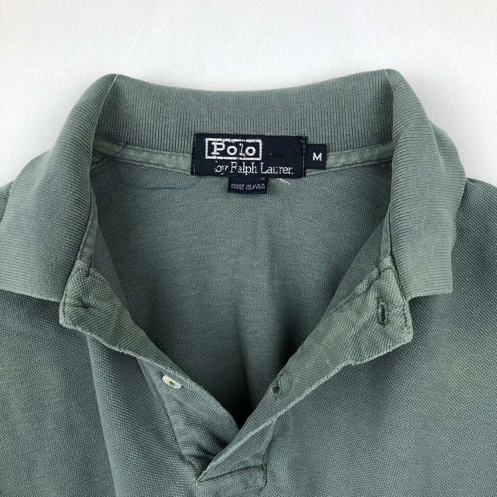 Vintage 90'S Ralph Lauren POLO by Ralph Lauren short-sleeved polo shirt, Made in USA, Men's size M cotton Khaki type Vintage Second Hand