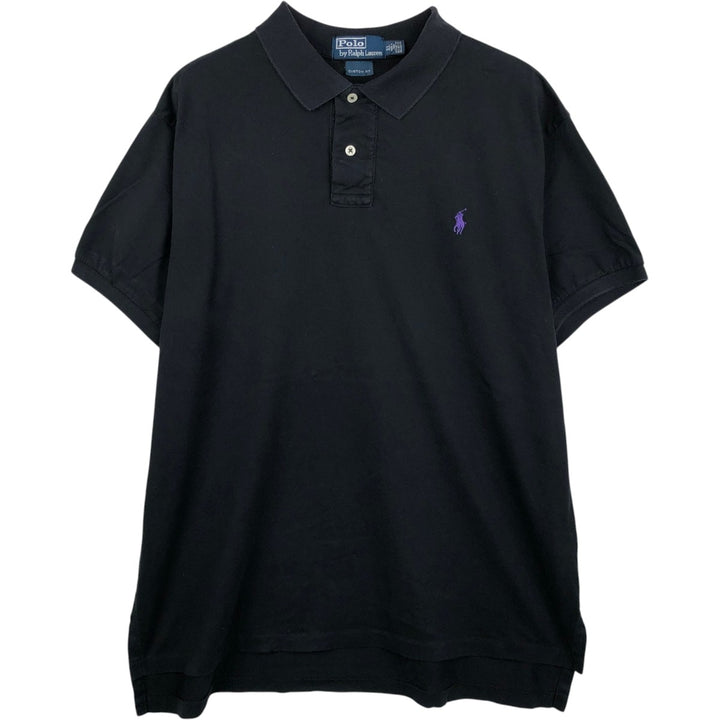 Ralph Lauren POLO by Ralph Lauren CUSTOM FIT short sleeve polo shirt, men's XL size cotton black type Vintage Second Hand
