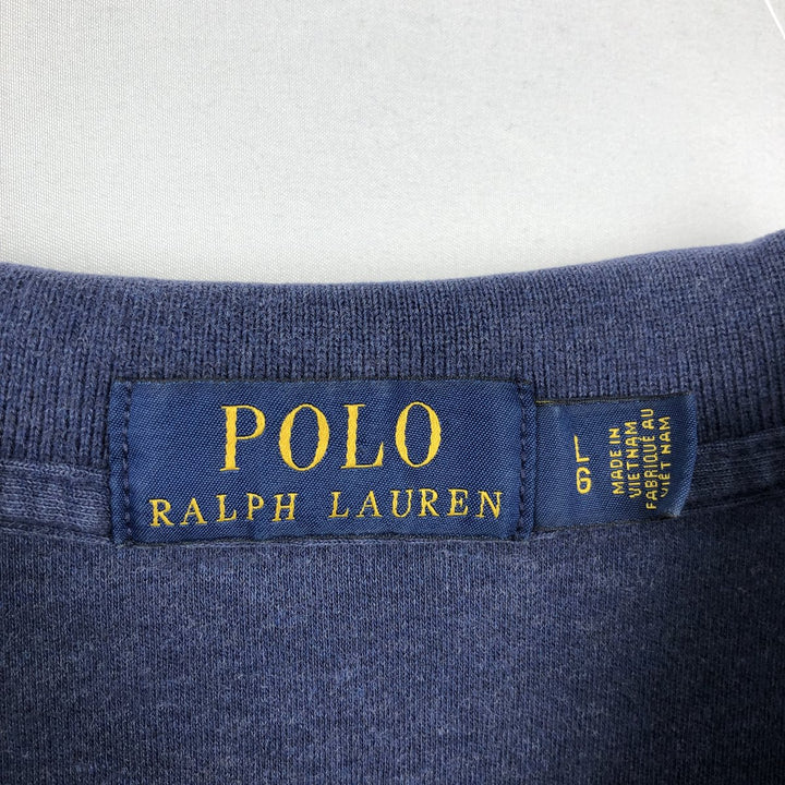 Ralph Lauren POLO RALPH LAUREN short sleeve polo shirt men's size L cotton navy blue type Vintage Second Hand