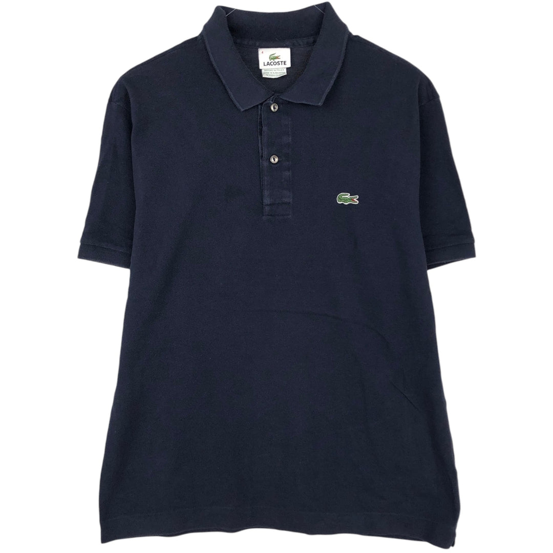 Lacoste LACOSTE French design short sleeve polo shirt size 4, men's M size cotton navy blue type Vintage Second Hand