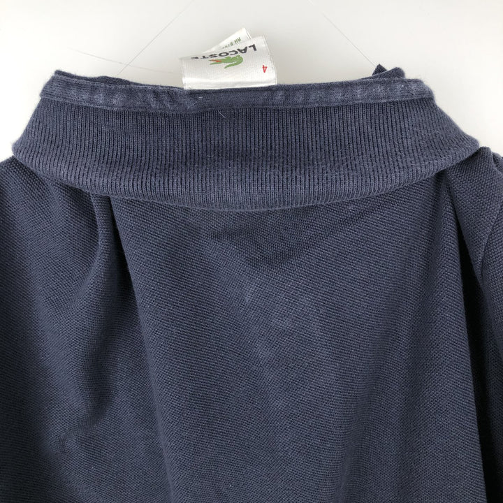 Lacoste LACOSTE French design short sleeve polo shirt size 4, men's M size cotton navy blue type Vintage Second Hand