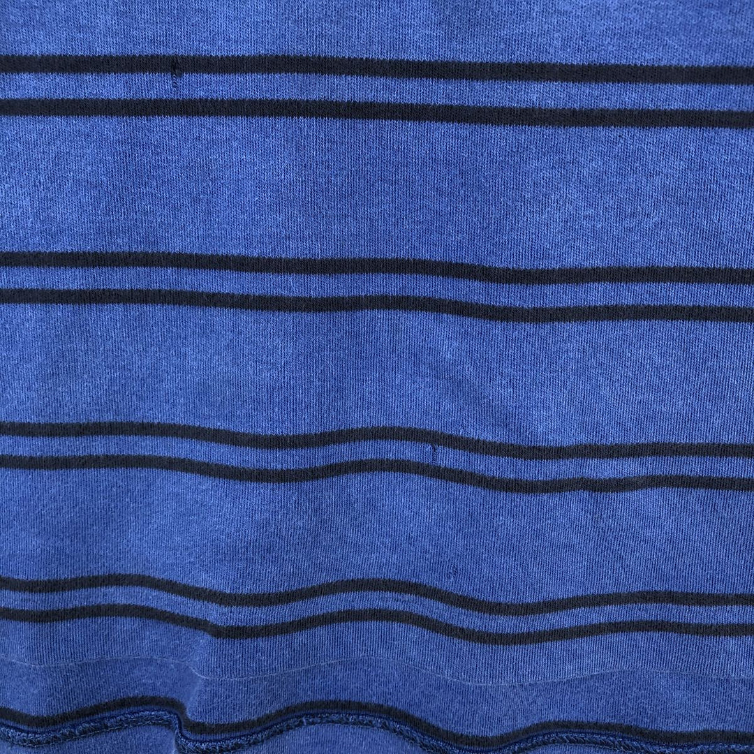Ralph Lauren POLO by Ralph Lauren short sleeve striped polo shirt, men's XL size cotton blue type Vintage Second Hand