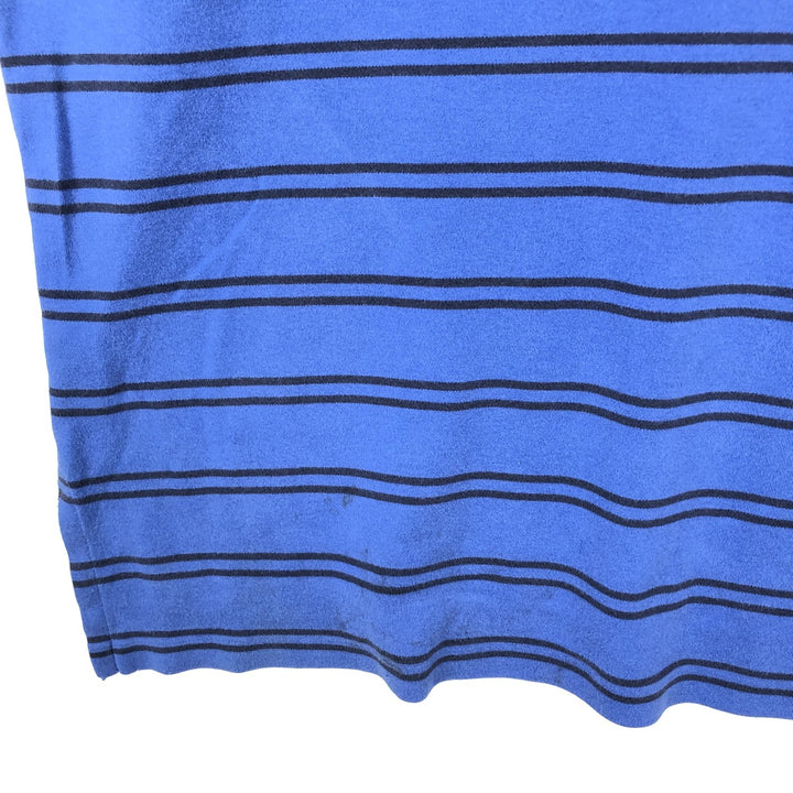 Ralph Lauren POLO by Ralph Lauren short sleeve striped polo shirt, men's XL size cotton blue type Vintage Second Hand