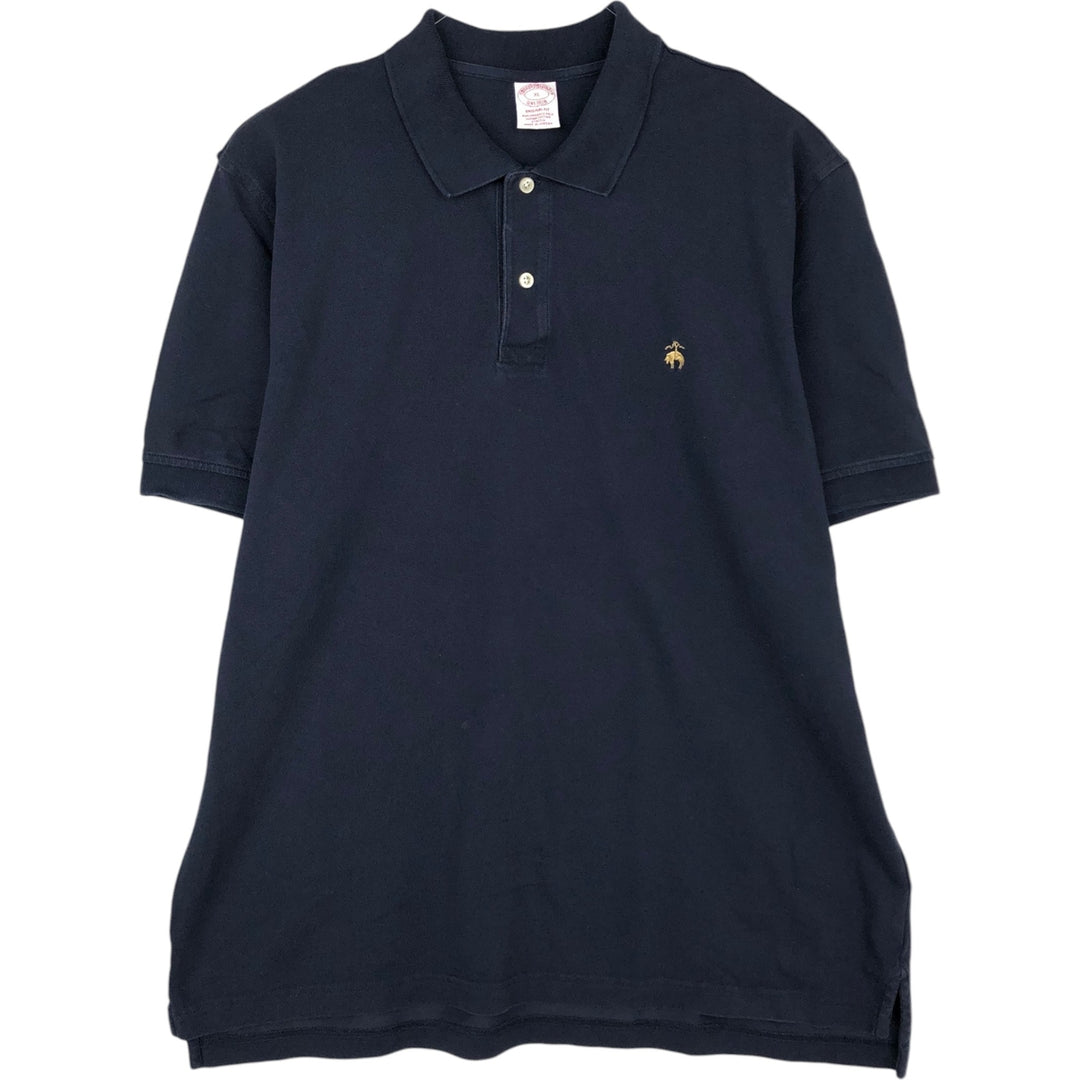 Brooks Brothers Est.1818 short sleeve polo shirt, men's size XL cotton black type Vintage Second Hand