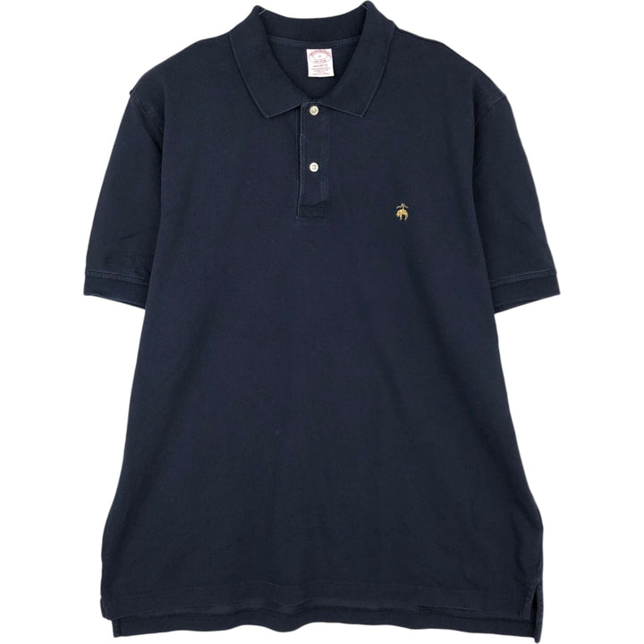 Brooks Brothers Est.1818 short sleeve polo shirt, men's size XL cotton black type Vintage Second Hand