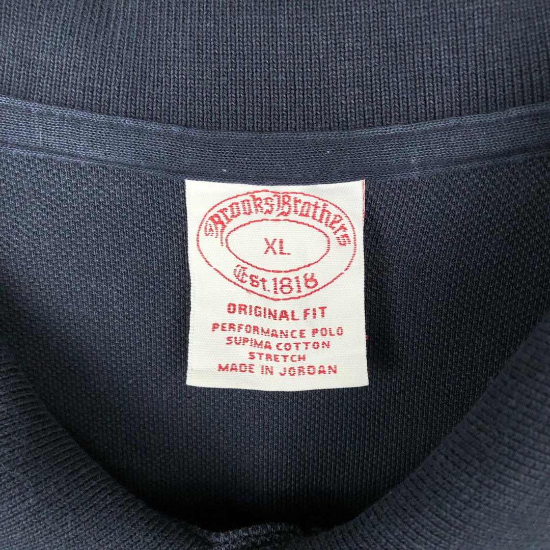 Brooks Brothers Est.1818 short sleeve polo shirt, men's size XL cotton black type Vintage Second Hand