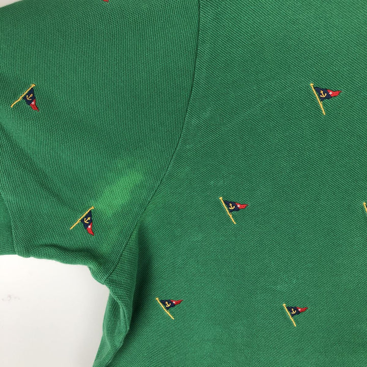Ralph Lauren POLO by Ralph Lauren CUSTOM FIT all-over print short-sleeved polo shirt, men's size XXL equivalent. cotton green type Vintage Second Hand