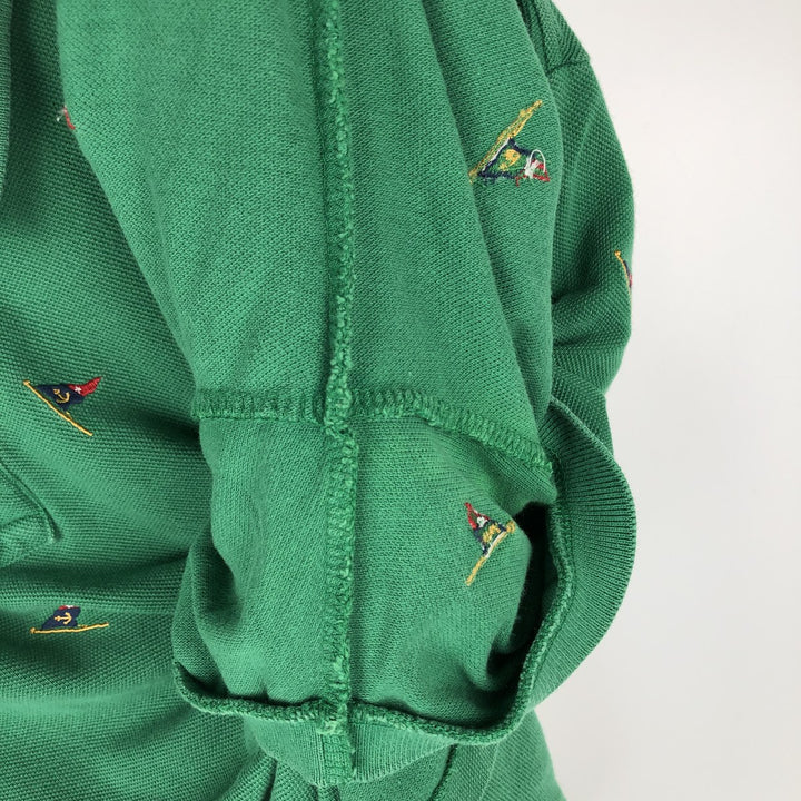 Ralph Lauren POLO by Ralph Lauren CUSTOM FIT all-over print short-sleeved polo shirt, men's size XXL equivalent. cotton green type Vintage Second Hand