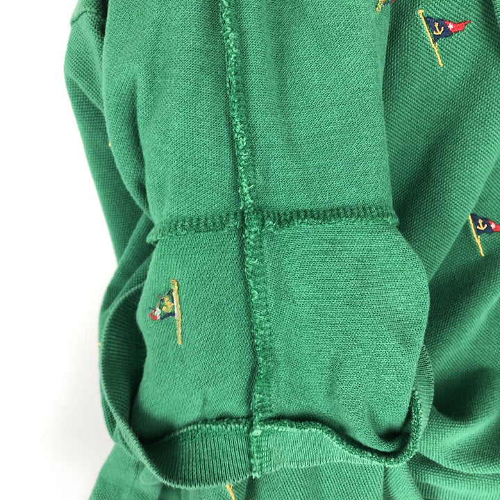 Ralph Lauren POLO by Ralph Lauren CUSTOM FIT all-over print short-sleeved polo shirt, men's size XXL equivalent. cotton green type Vintage Second Hand