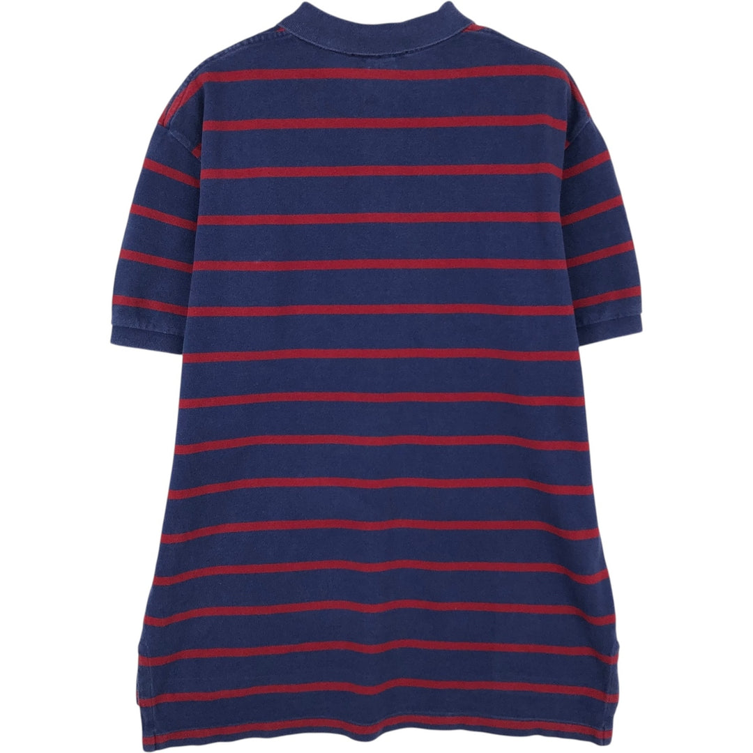 Ralph Lauren POLO by Ralph Lauren short sleeve striped polo shirt, men's size L cotton navy blue type Vintage Second Hand