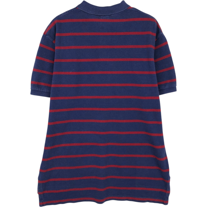 Ralph Lauren POLO by Ralph Lauren short sleeve striped polo shirt, men's size L cotton navy blue type Vintage Second Hand