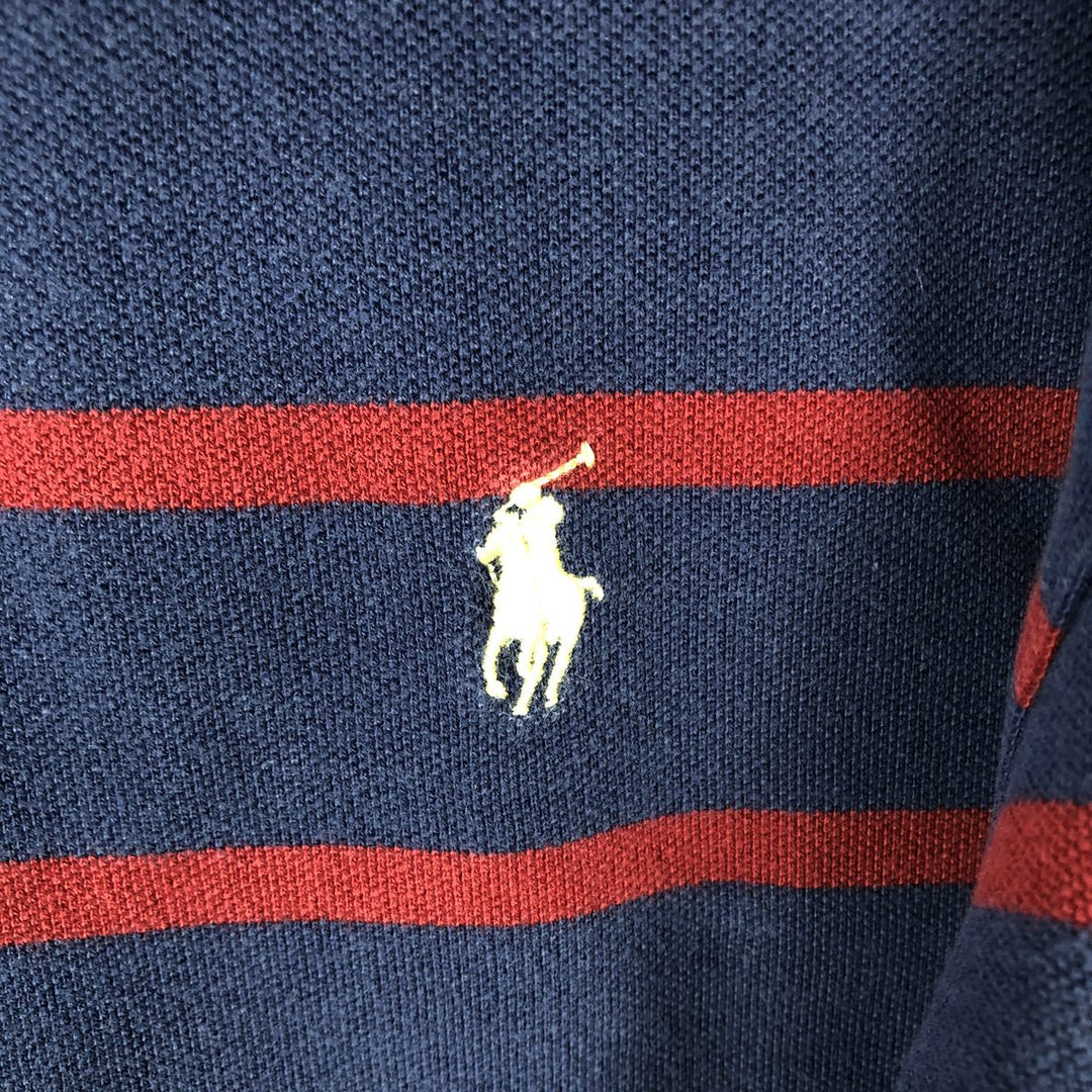 Ralph Lauren POLO by Ralph Lauren short sleeve striped polo shirt, men's size L cotton navy blue type Vintage Second Hand