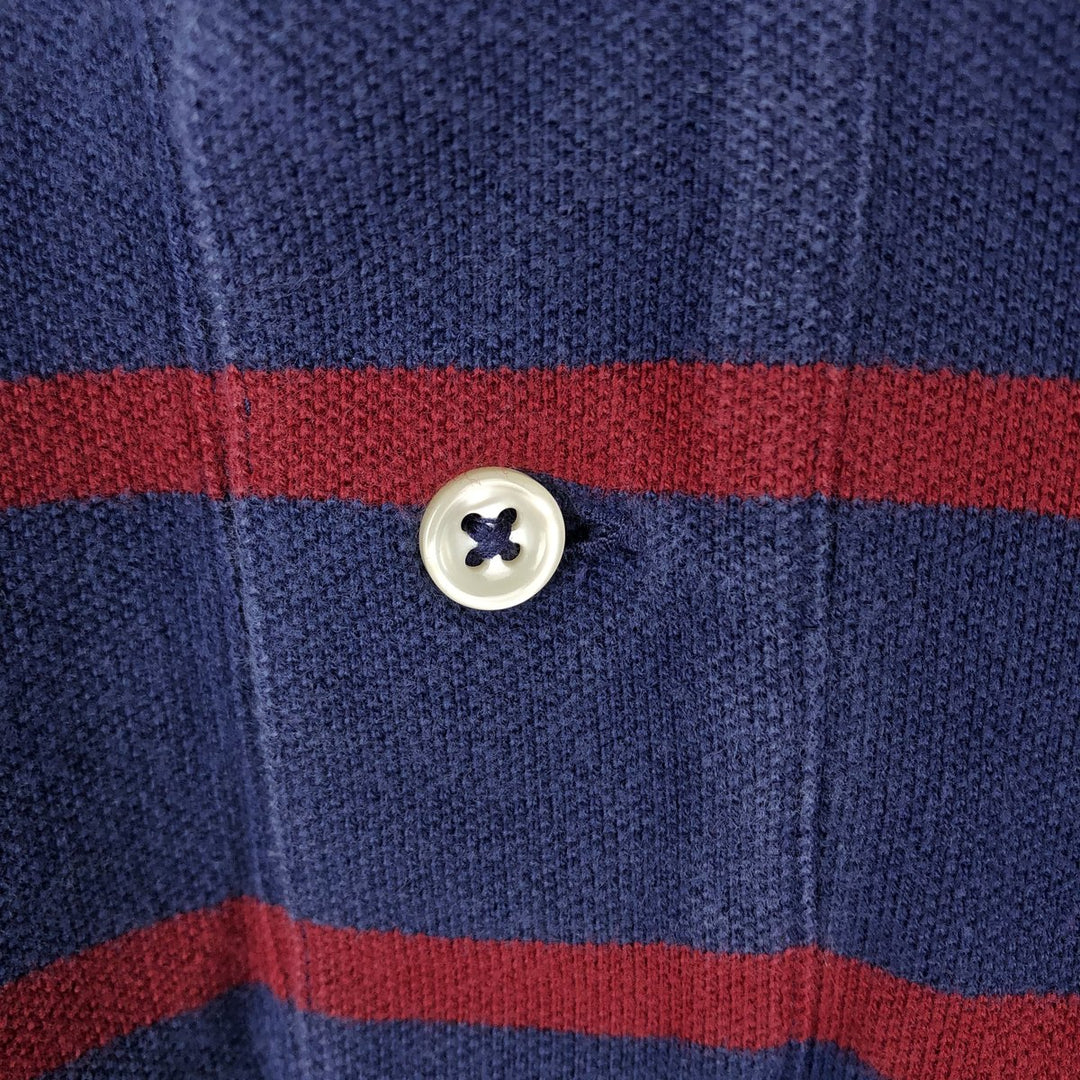 Ralph Lauren POLO by Ralph Lauren short sleeve striped polo shirt, men's size L cotton navy blue type Vintage Second Hand