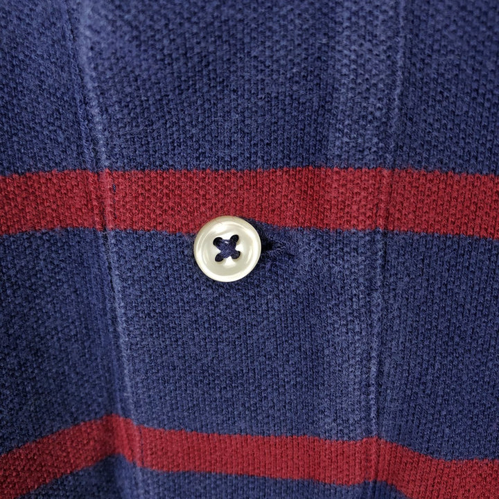 Ralph Lauren POLO by Ralph Lauren short sleeve striped polo shirt, men's size L cotton navy blue type Vintage Second Hand