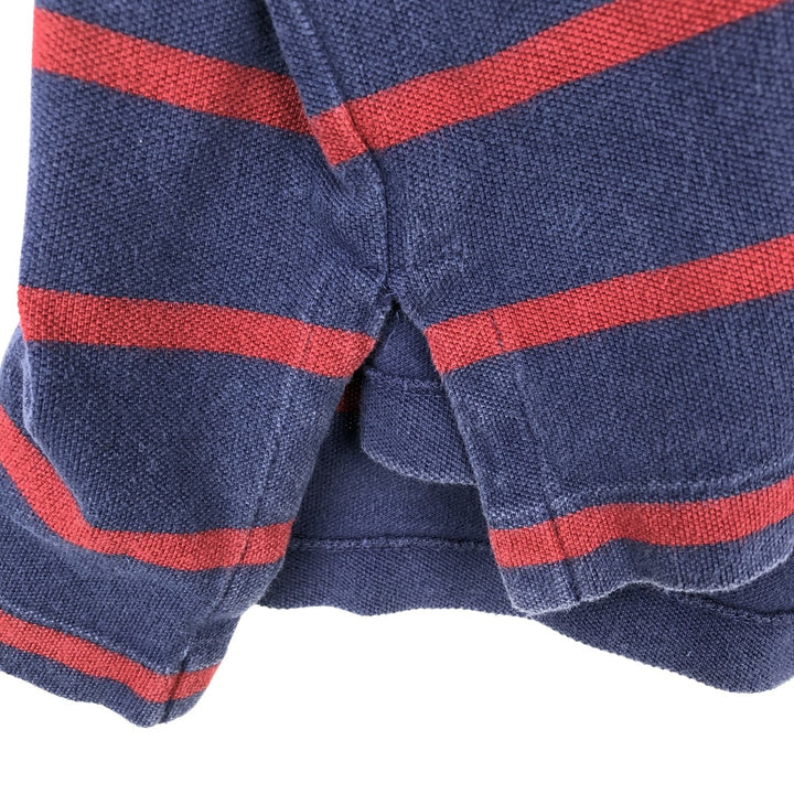 Ralph Lauren POLO by Ralph Lauren short sleeve striped polo shirt, men's size L cotton navy blue type Vintage Second Hand