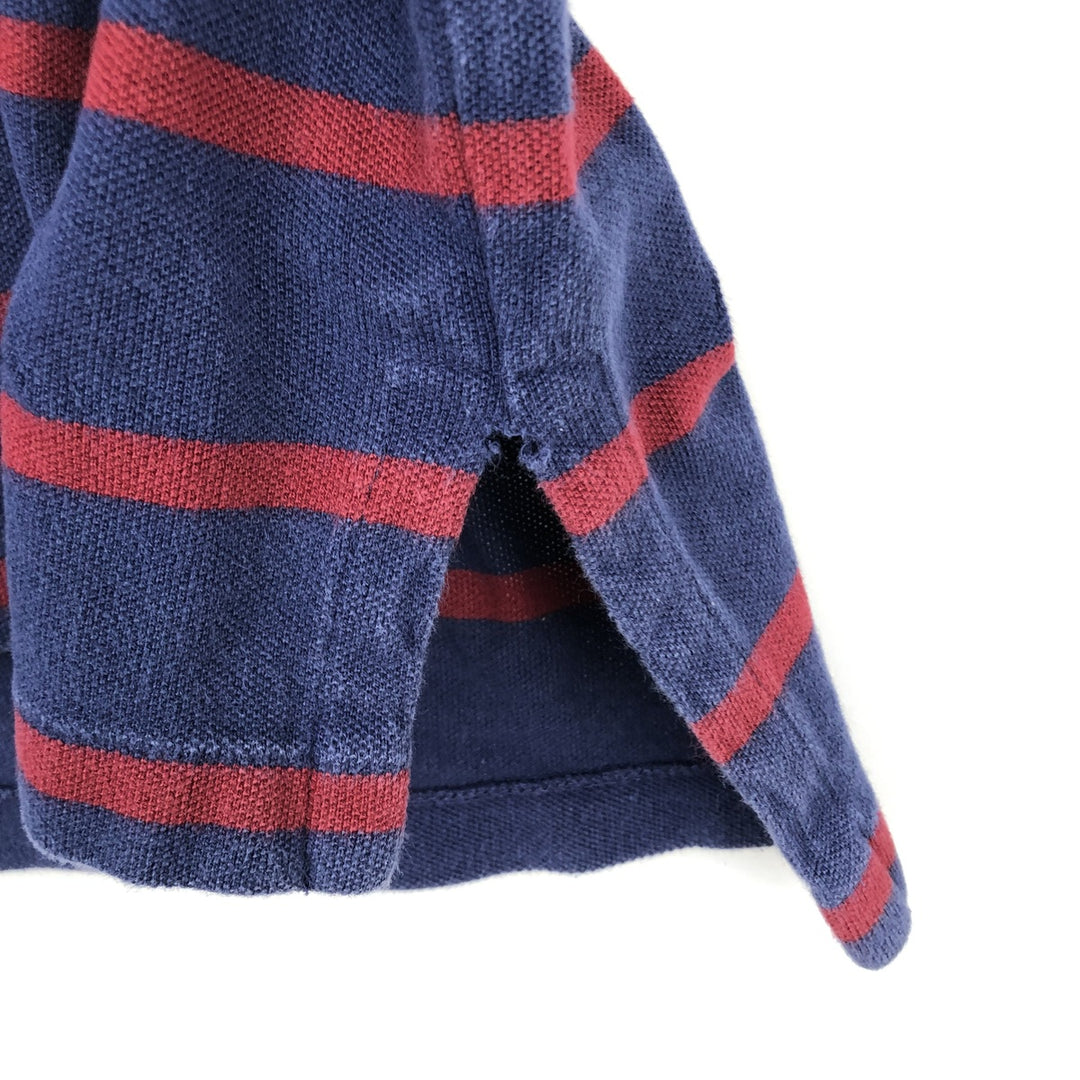 Ralph Lauren POLO by Ralph Lauren short sleeve striped polo shirt, men's size L cotton navy blue type Vintage Second Hand