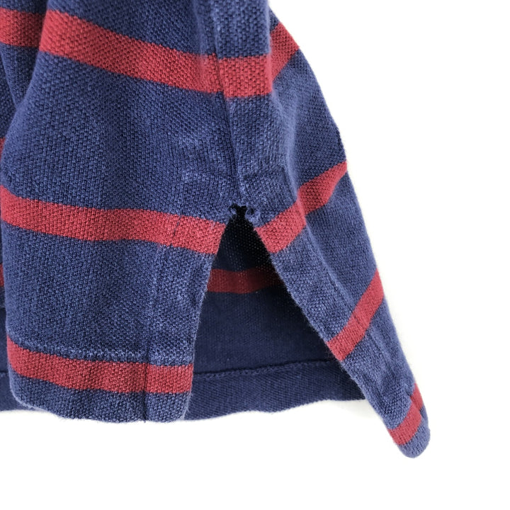 Ralph Lauren POLO by Ralph Lauren short sleeve striped polo shirt, men's size L cotton navy blue type Vintage Second Hand