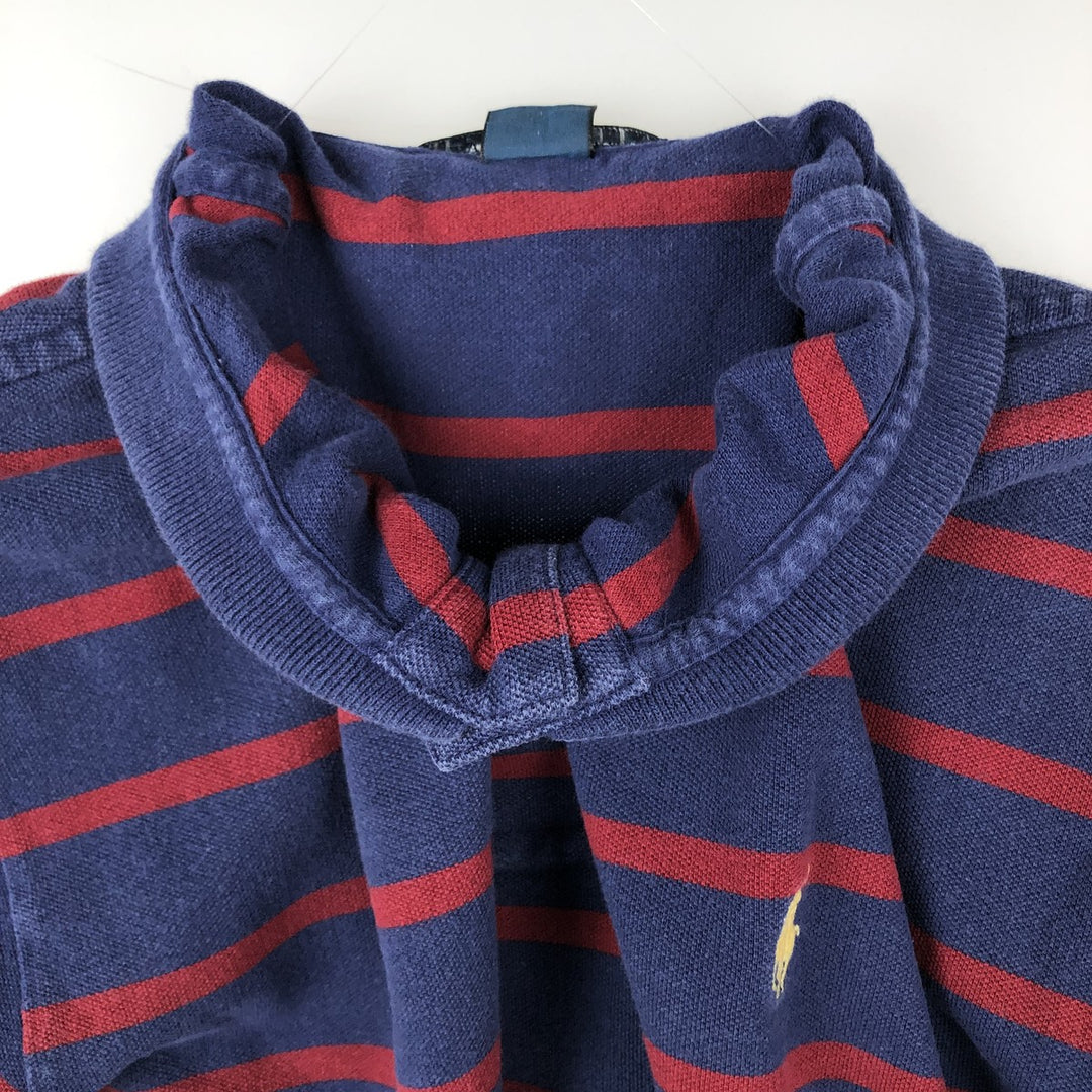 Ralph Lauren POLO by Ralph Lauren short sleeve striped polo shirt, men's size L cotton navy blue type Vintage Second Hand