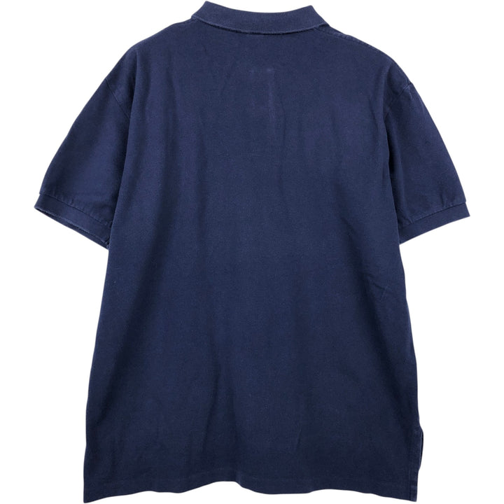 Ralph Lauren POLO by Ralph Lauren short sleeve polo shirt, men's XL size cotton navy blue type Vintage Second Hand