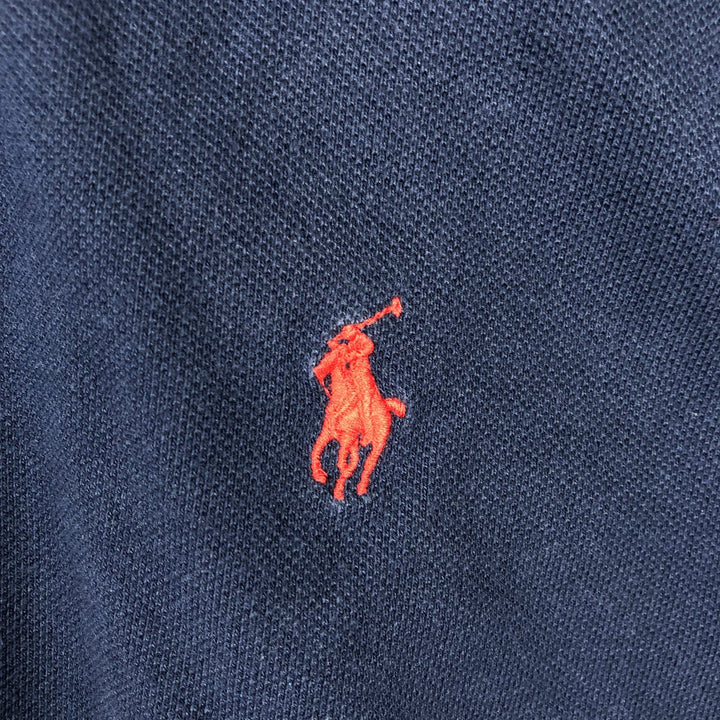 Ralph Lauren POLO by Ralph Lauren short sleeve polo shirt, men's XL size cotton navy blue type Vintage Second Hand