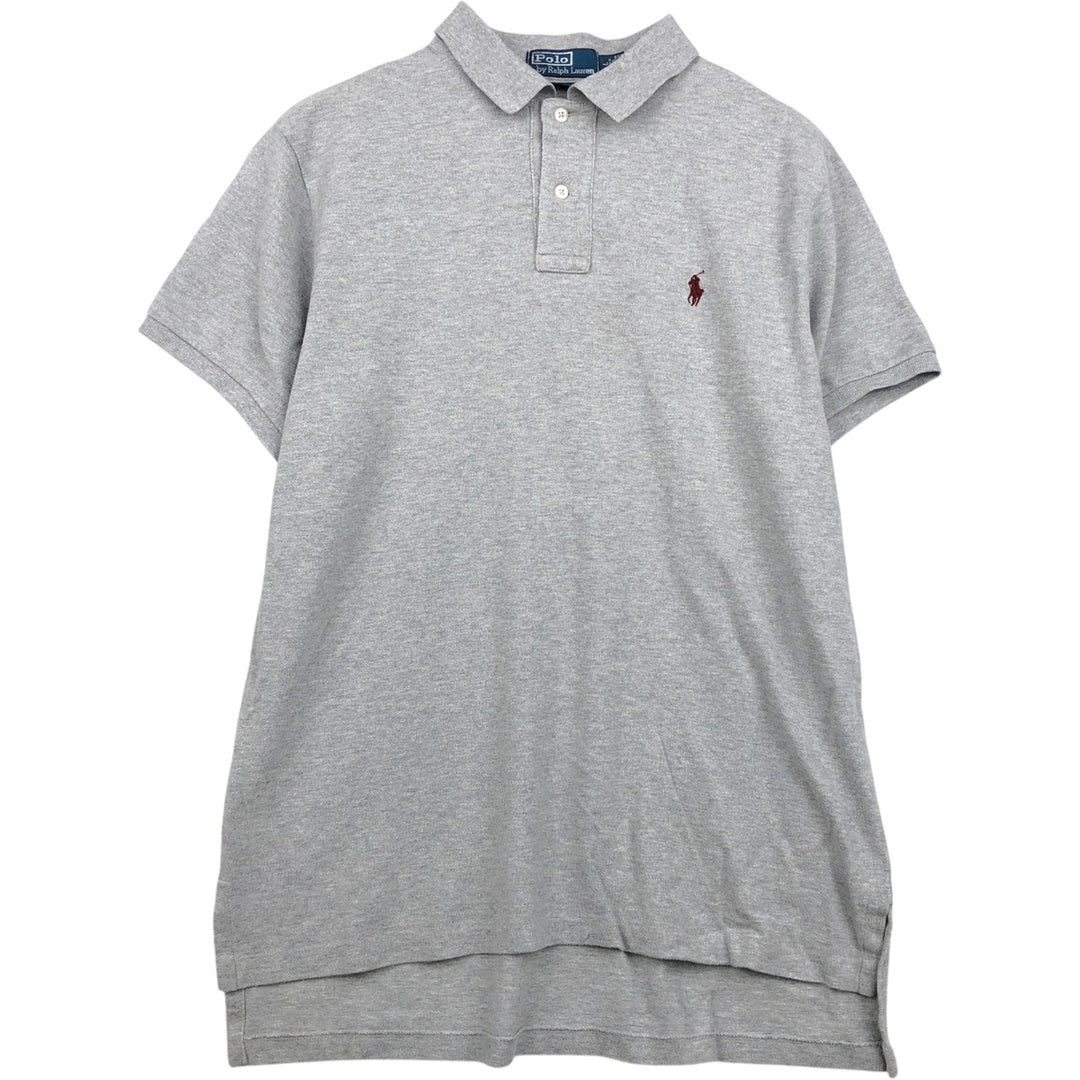 Ralph Lauren POLO by Ralph Lauren CUSTOM FIT long sleeve polo shirt, men's size L cotton gray type Vintage Second Hand