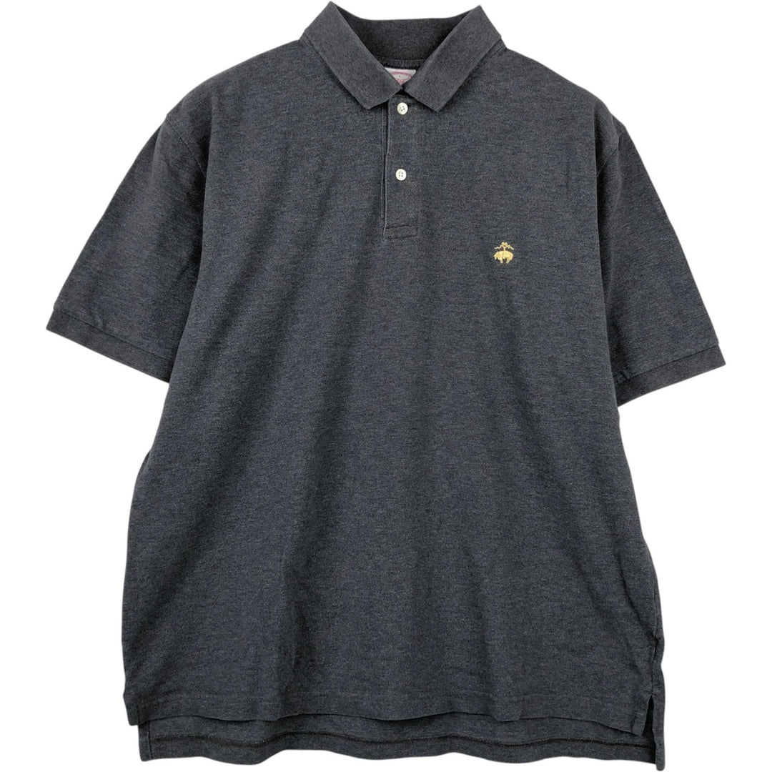 Brooks Brothers 346 short sleeve polo shirt, men's size L cotton gray type Vintage Second Hand