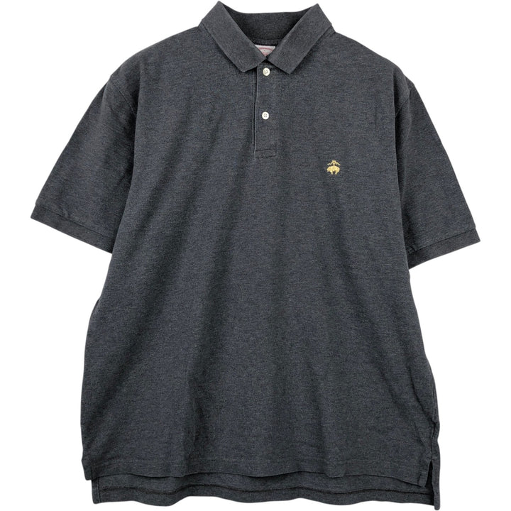 Brooks Brothers 346 short sleeve polo shirt, men's size L cotton gray type Vintage Second Hand