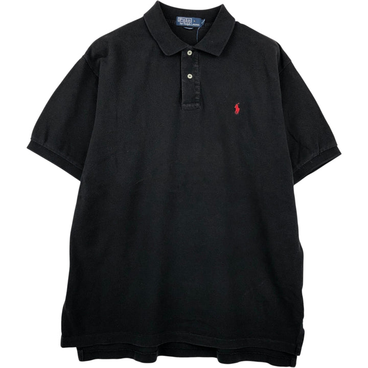 Ralph Lauren POLO by Ralph Lauren short sleeve polo shirt, men's XL size cotton black type Vintage Second Hand