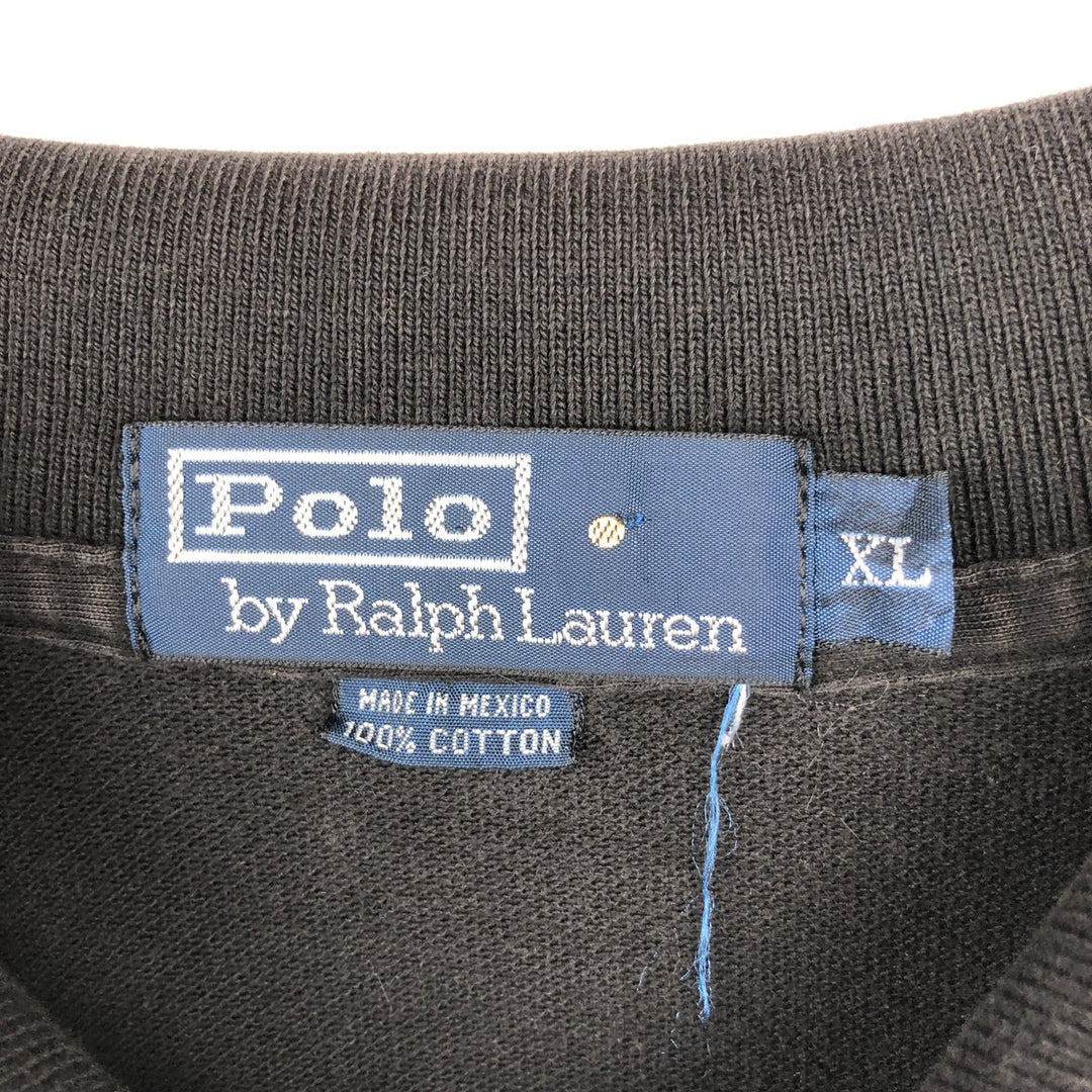 Ralph Lauren POLO by Ralph Lauren short sleeve polo shirt, men's XL size cotton black type Vintage Second Hand