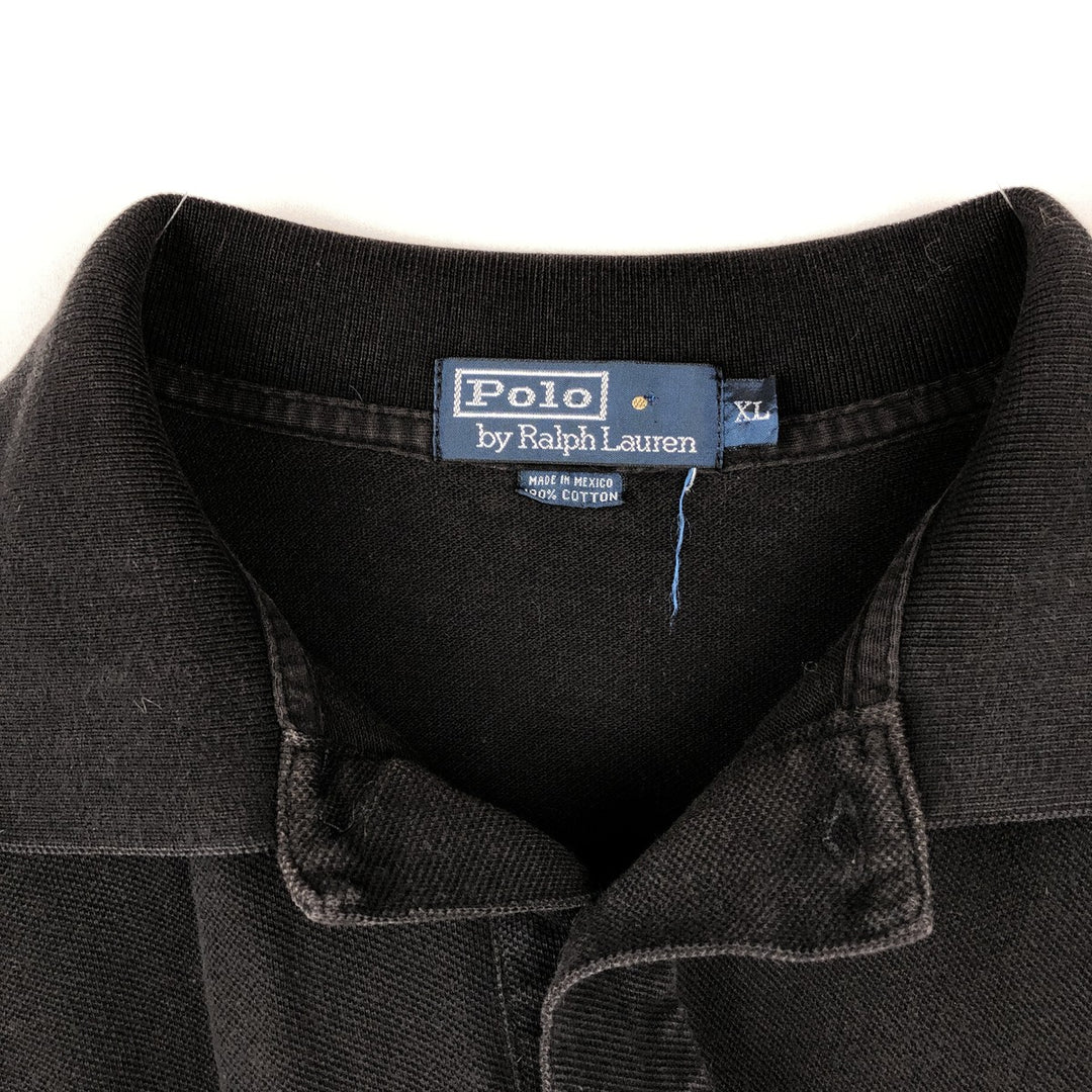 Ralph Lauren POLO by Ralph Lauren short sleeve polo shirt, men's XL size cotton black type Vintage Second Hand