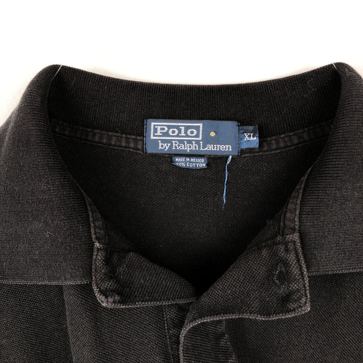 Ralph Lauren POLO by Ralph Lauren short sleeve polo shirt, men's XL size cotton black type Vintage Second Hand
