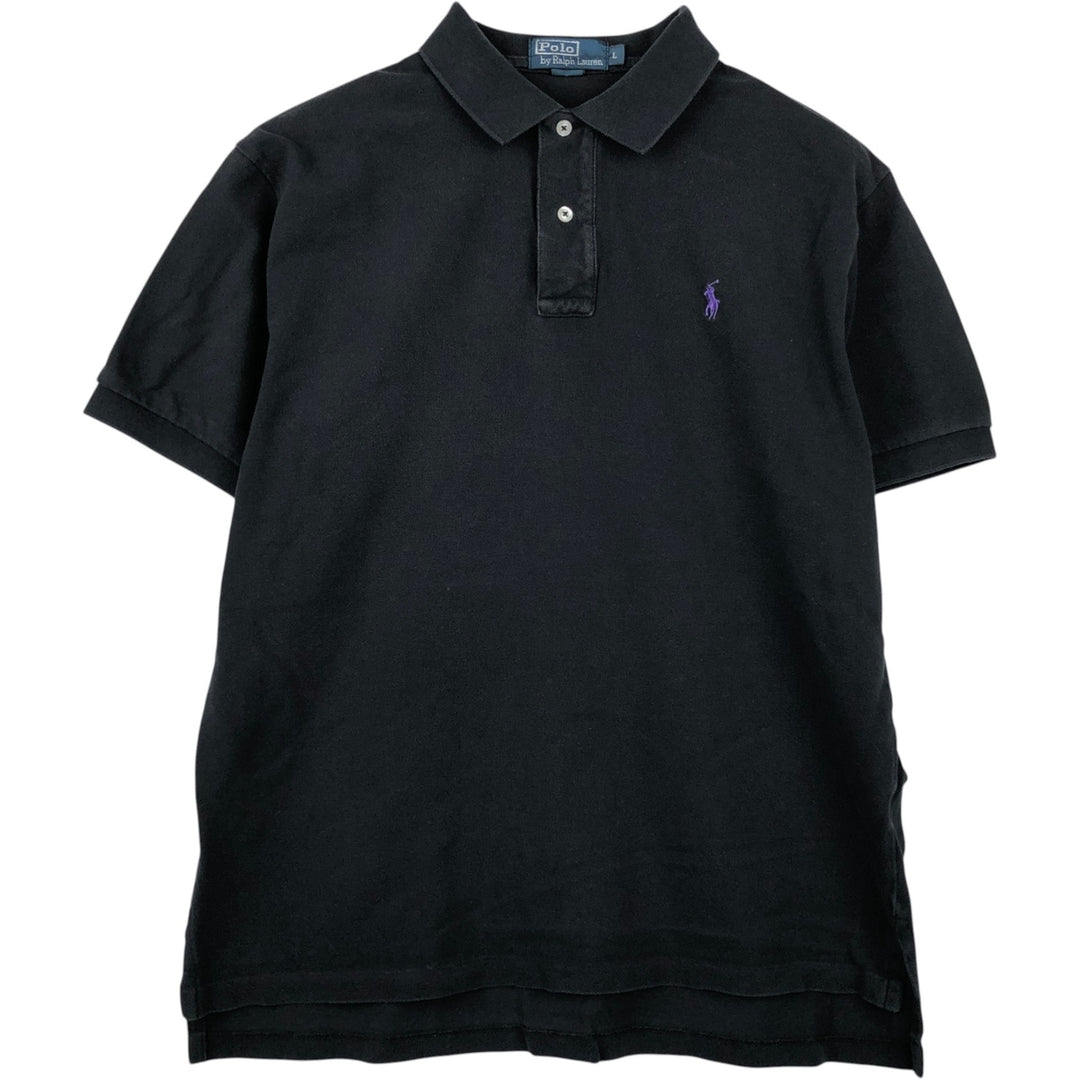 Ralph Lauren POLO by Ralph Lauren short sleeve polo shirt, men's size L cotton black type Vintage Second Hand