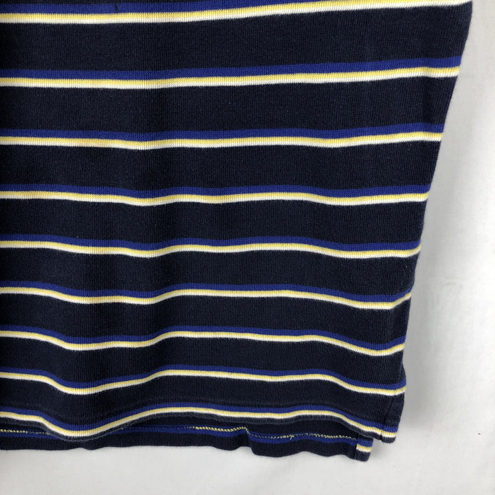 Ralph Lauren POLO by Ralph Lauren short sleeve striped polo shirt, men's XL size cotton navy blue type Vintage Second Hand