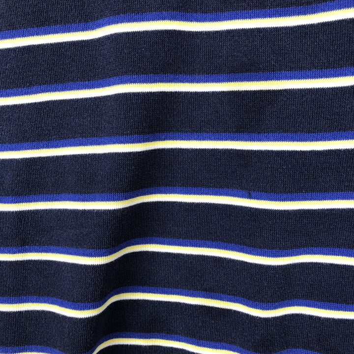 Ralph Lauren POLO by Ralph Lauren short sleeve striped polo shirt, men's XL size cotton navy blue type Vintage Second Hand
