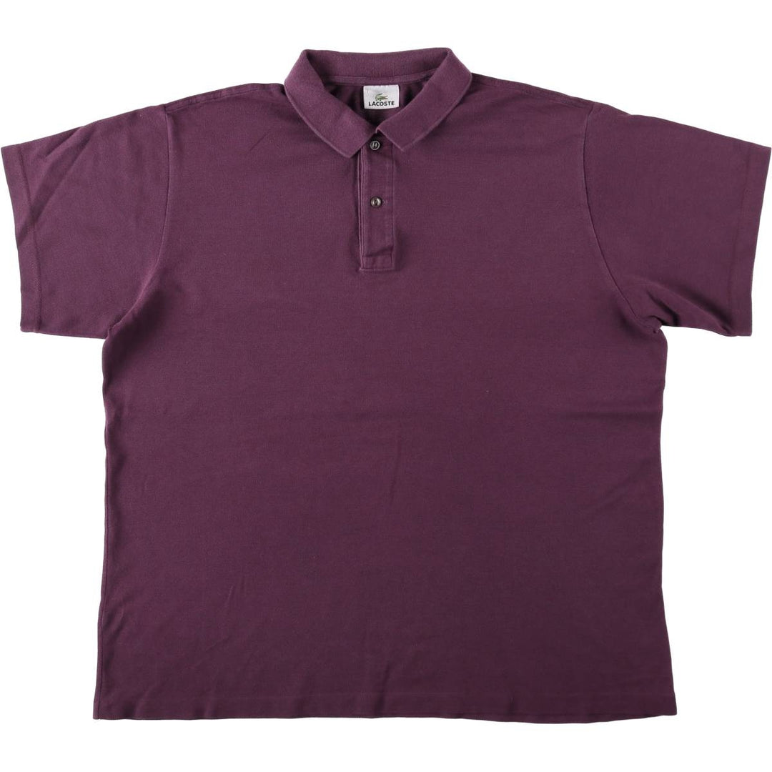 Lacoste LACOSTE Short Sleeve Polo Shirt No. 7 Men's XXL cotton Purple type red-purple Vintage Second Hand