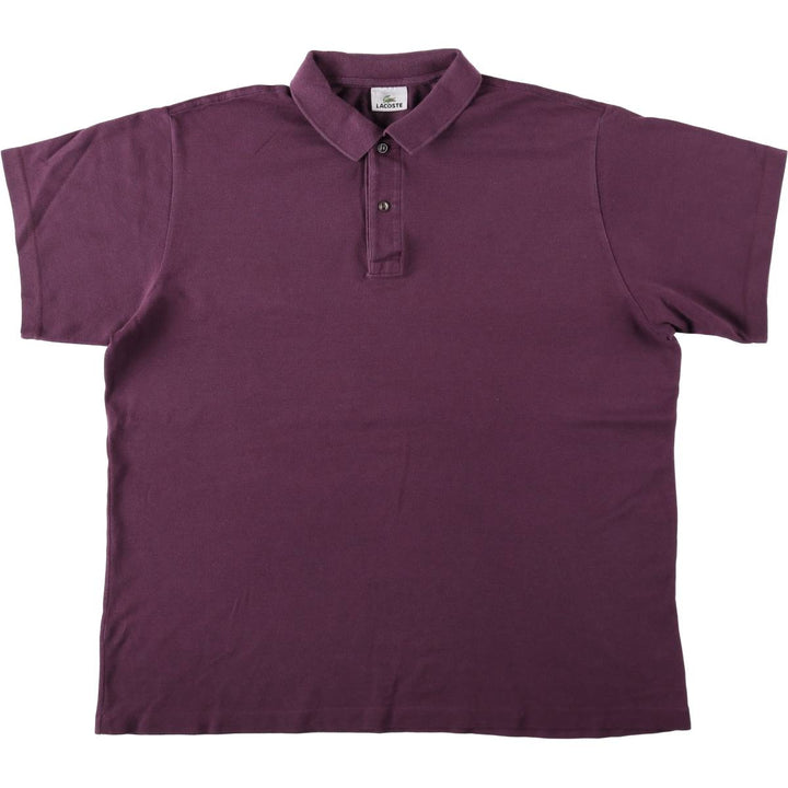 Lacoste LACOSTE Short Sleeve Polo Shirt No. 7 Men's XXL cotton Purple type red-purple Vintage Second Hand